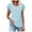 Light Blue, variant on OSOLU Solid Color Women Tunic Ruffle Short Sleeve Shirt Summer O-Neck Tops Birthday Dailywear