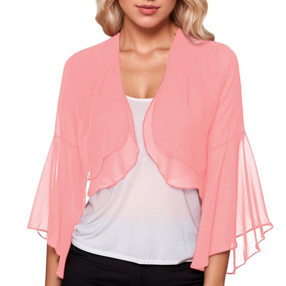 TGPMGRZ Womens Bolero Shrugs for Dresses Summer Lightweight Kimono Cardigans Casual Chiffon Tops 2026 RD2 Size S