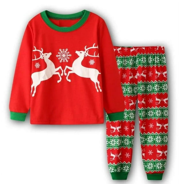 Pijamas de algodón para niños y niñas, ropa interior de Navidad, traje para el hogar, ropa de dormir para fiesta, novedad