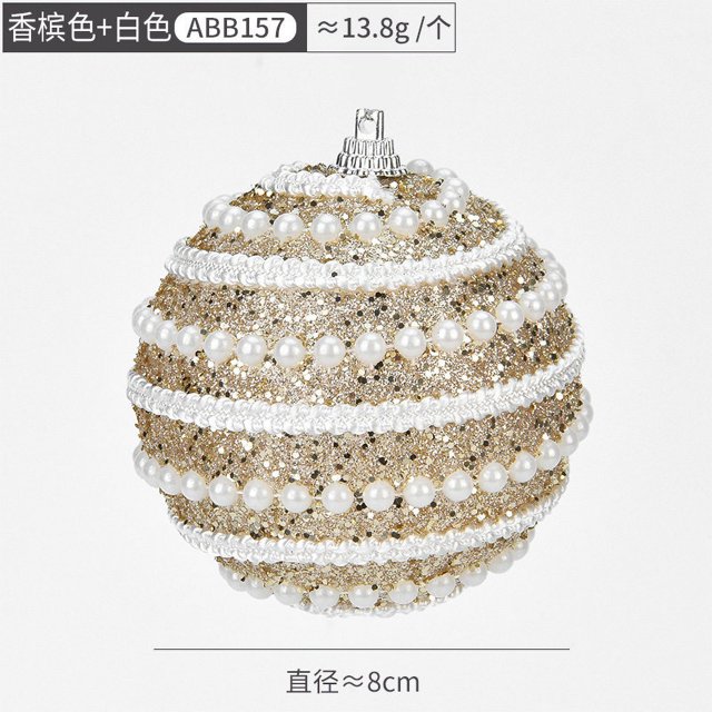 HeeHom - 1 adorno de bola de 8 cm para árbol de Navidad, decoración de guirnalda navideña, pintado, irrompible, para fiestas, bodas