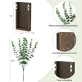 thumbnail image 4 of 2 Pack Wood Wall Planter Vase with Artificial Eucalyptus Farmhouse Wall Hanging Decor Pocket Planter, 4 of 6