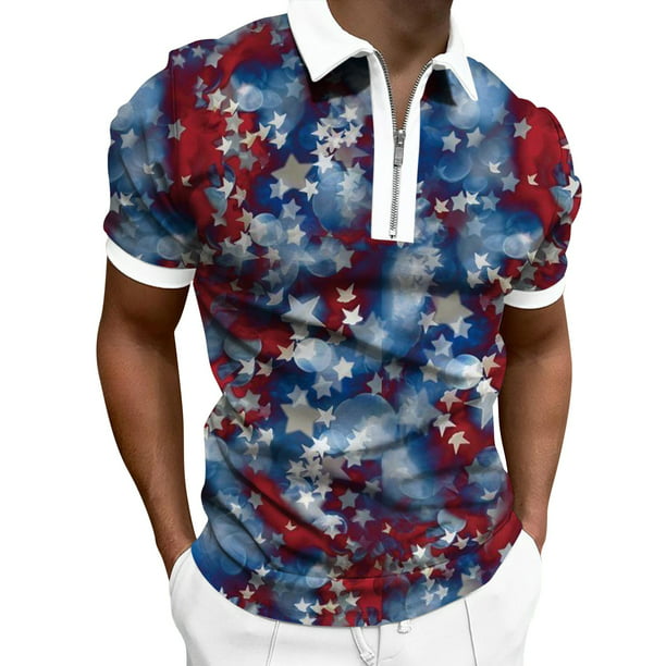 Red White And Blue Golf Shirts