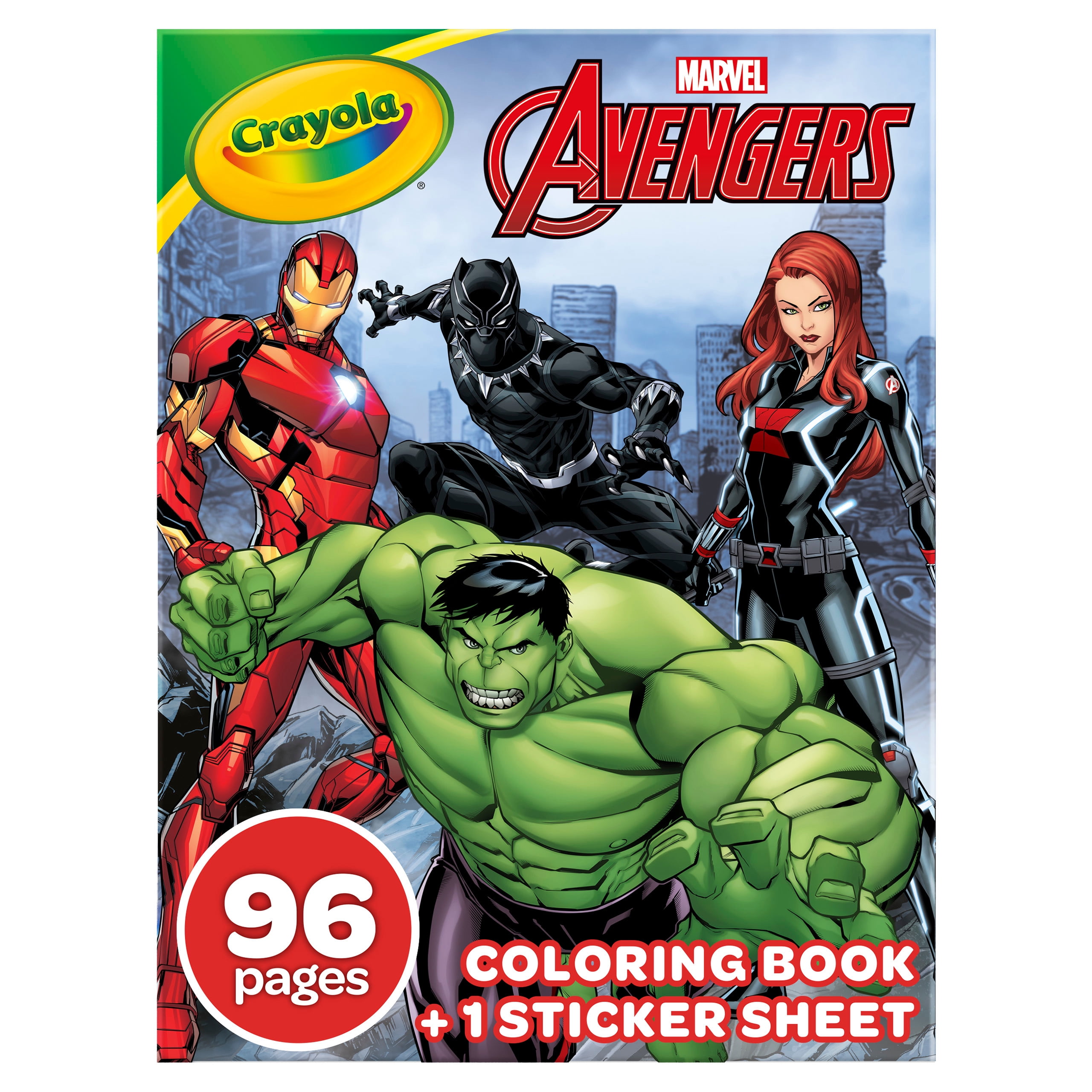 Crayola Avengers Coloring Book with Stickers, Gift for Kids, 96 Pages