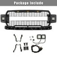 thumbnail image 4 of Front Bumper Grille Raptor Style Grill With Side Lights Fit For 2018 2019 2020 F150 F-150 Pickup Truck Front Matte Black Front Bumper Mesh Grill Grille, 4 of 6