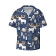 thumbnail image 3 of Goofa Forest Elk Printed Men's Casual Short-sleeved Shirt,Lightweight Breathable Button-down,Summer Casual men's top,Versatile Fashion shirt-Small, 3 of 7