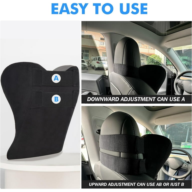 TKLoop Car Neck Support Cushion Auto Travel Headrest Height Adjustable Memory Foam Dark Grey Walmart