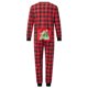 thumbnail image 4 of Conjunto de pijamas navideños familiares a juego, estampado a cuadros, manga larga, botones, mono largo para las fiestas., 4 of 10