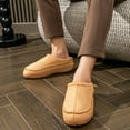 thumbnail image 6 of Pmoiste Mens Moccasin Slippers Soft Suede Comfy Memory Foam Warm Winter Plush Casual Male Slipper, 6 of 7