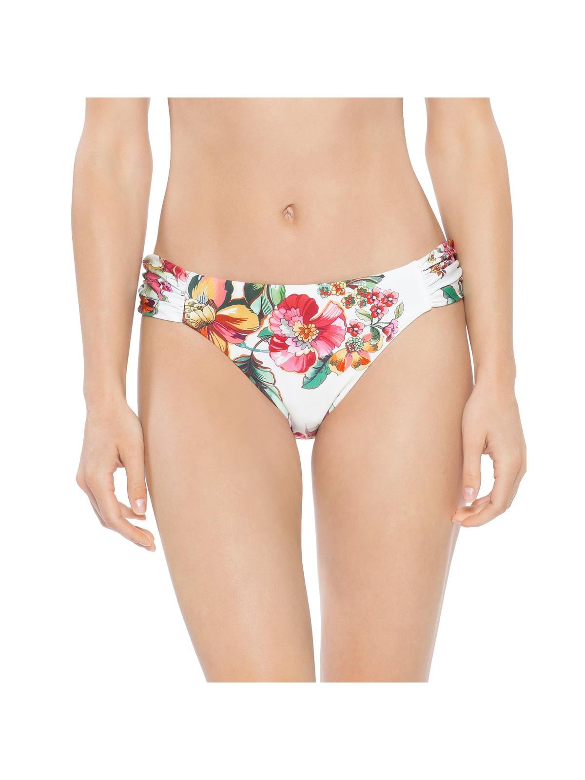 BECCA Womens Serene Metallic Botanical Print Swim Bottom Separates