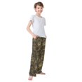 thumbnail image 3 of FORMRS Boys Pajama Pants with Pockets Size 13-14Y Kids Lounge Sleep Bottoms, Black Flower Pattern, 3 of 8