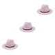 thumbnail image 5 of Sonducket Sombrero con hebilla de cinturón Vestido de moda de otoño Gorros de ala ancha Cálido Lana Mujeres Vaquero Niños Iglesia Fiesta Rosa Type1 NO1, 5 of 6