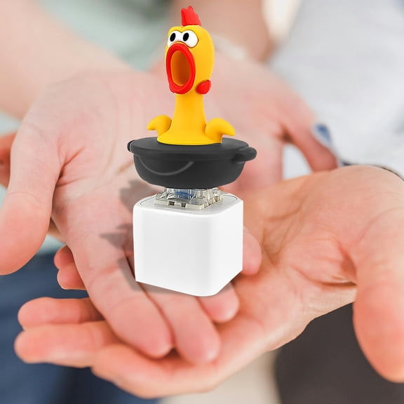 Screaming Chicken Prank Toy with Sound and Light, Funny Squawking Noise Gadget Keychain, Stress Relief Joke Tool for Parties, 2x1.6x1.2 Inches