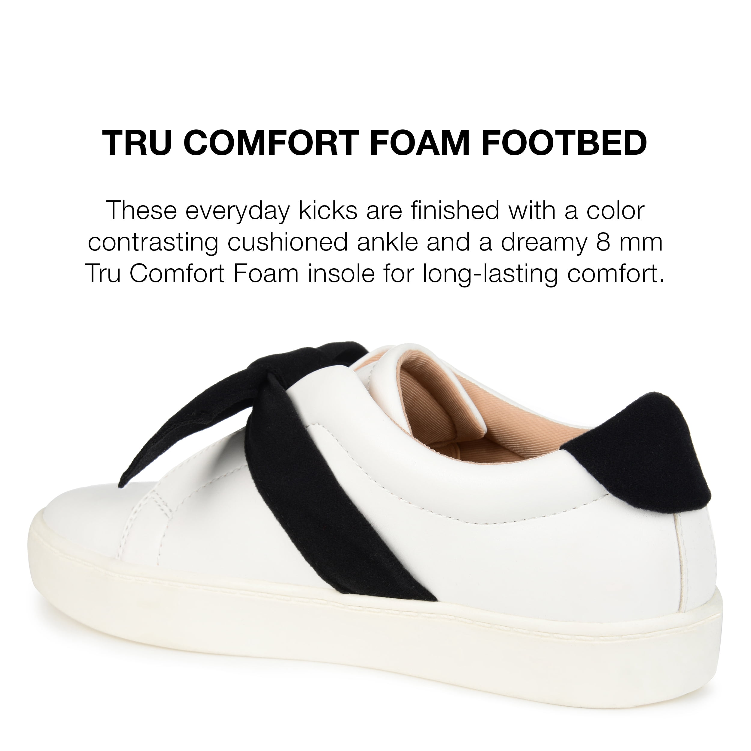 Journee Collection Womens Ash Faux Leather Bow Casual and Fashion Sneakers