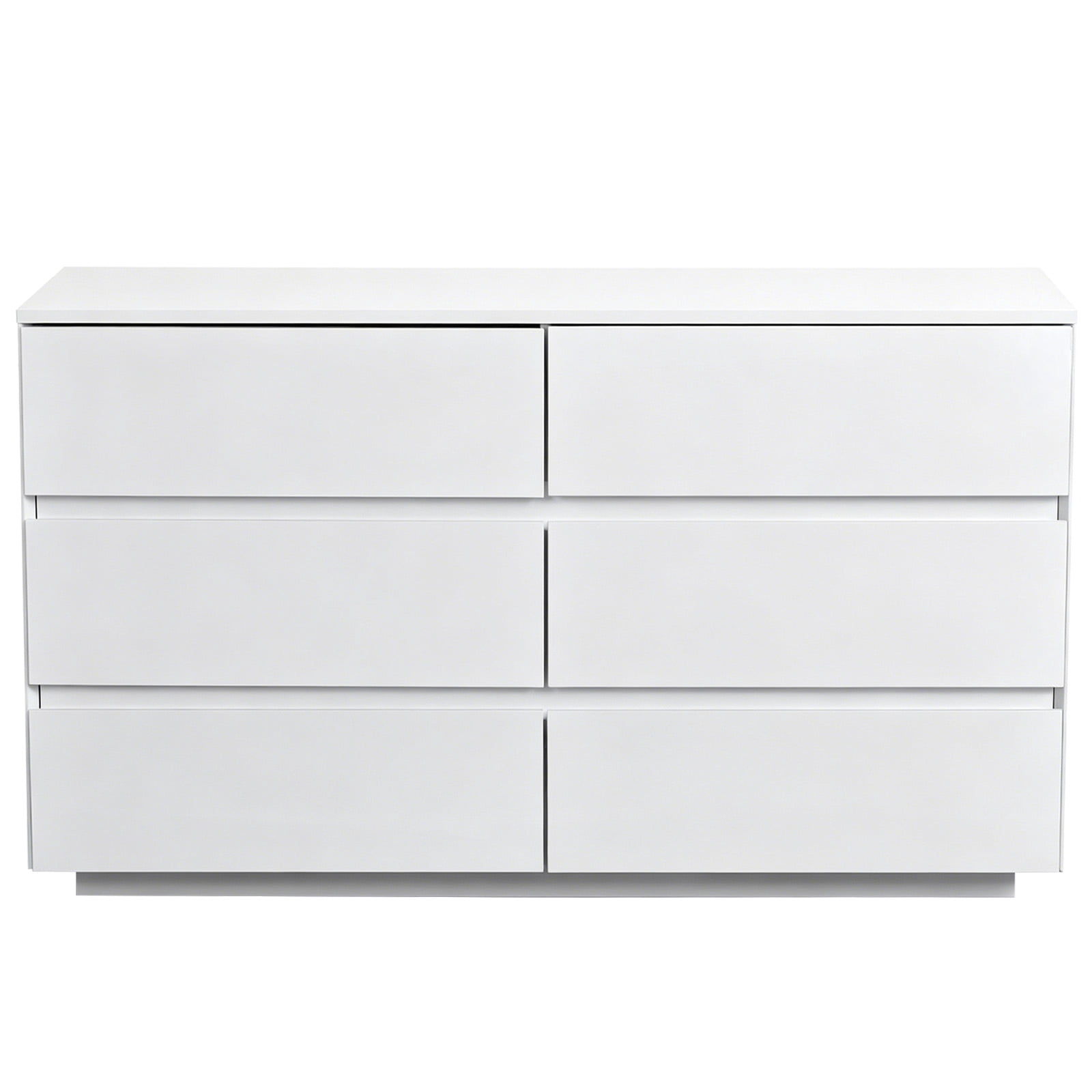 6-Drawer Storage Cabinet Chest of Drawers with USB-Powered RGB LED Strip 47.24*15.75*27.56in High-Gloss White