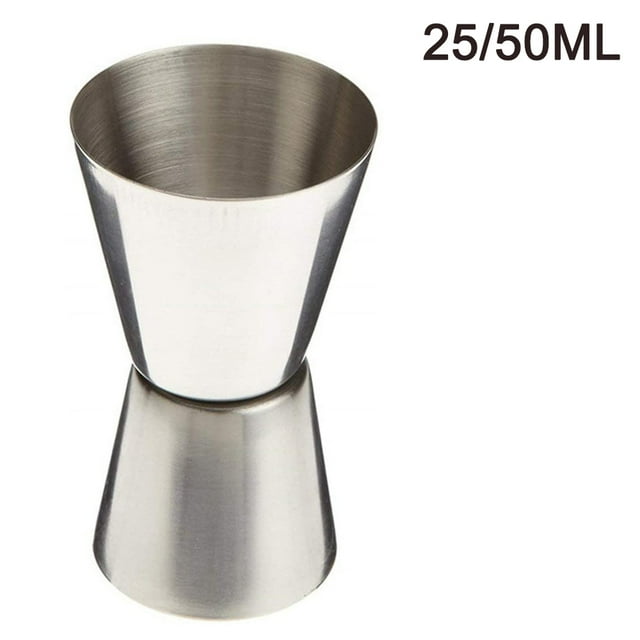 Taza medidora de acero inoxidable, taza medidora de doble cabeza para Bar, fiesta, cóctel, taza medidora, coctelera de 25 / 50ml Fokelyi 2034134