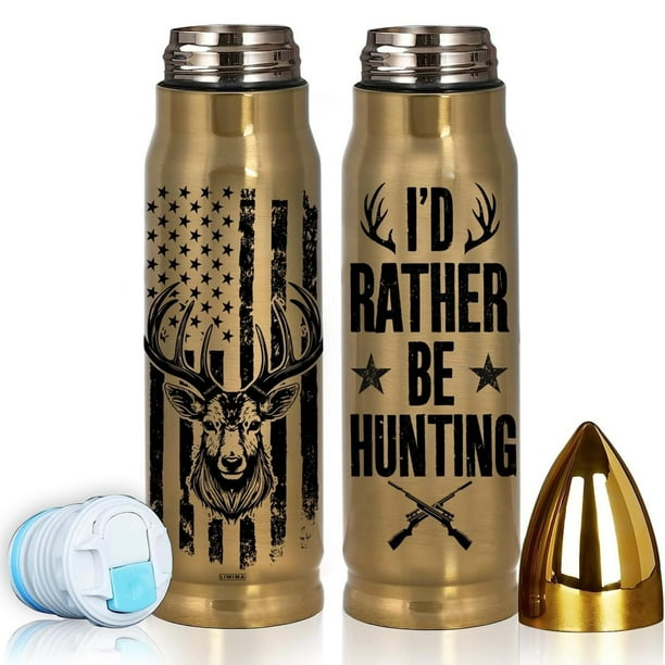 Limima Regalos de caza para hombres – I d Rather Be Hunting Bullet Vaso de 17 oz con tapa, Navidad – Día del Padre – Regalo de cumpleaños para cazador – Amantes de la caza, regalo de caza para papá hi