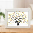 thumbnail image 2 of Árbol genealógico para bodas, árbol de huellas dactilares con almohadilla de tinta, pintura de pared, cuadro amarillo, 2 of 8
