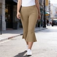 thumbnail image 5 of yillto Womens Plus Size Capri Pant High Waist Yoga Workout Cropped Pants for Ladies Athletic Leggings, 5 of 6
