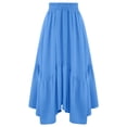 thumbnail image 7 of QATAINLAV Long Skirts for Women Drawstring Elastic High Waist A Line Skirt Summer Boho Flowy Tiered Skirt Beach Clothes Blue L, 7 of 7
