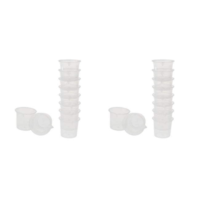 Kearding 10 Pieces Lab 25ml Plastic Graduated Cup Container Liquid Beaker Measuring 2piezas Tipo 1