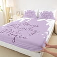 thumbnail image 3 of Manfei Princess Castle Slihouette Bed Sheets,Fairy Tale Theme King Sheets,Purple White Sheet Set For Girl,Breathable Home Decor,4 Pieces, 3 of 7