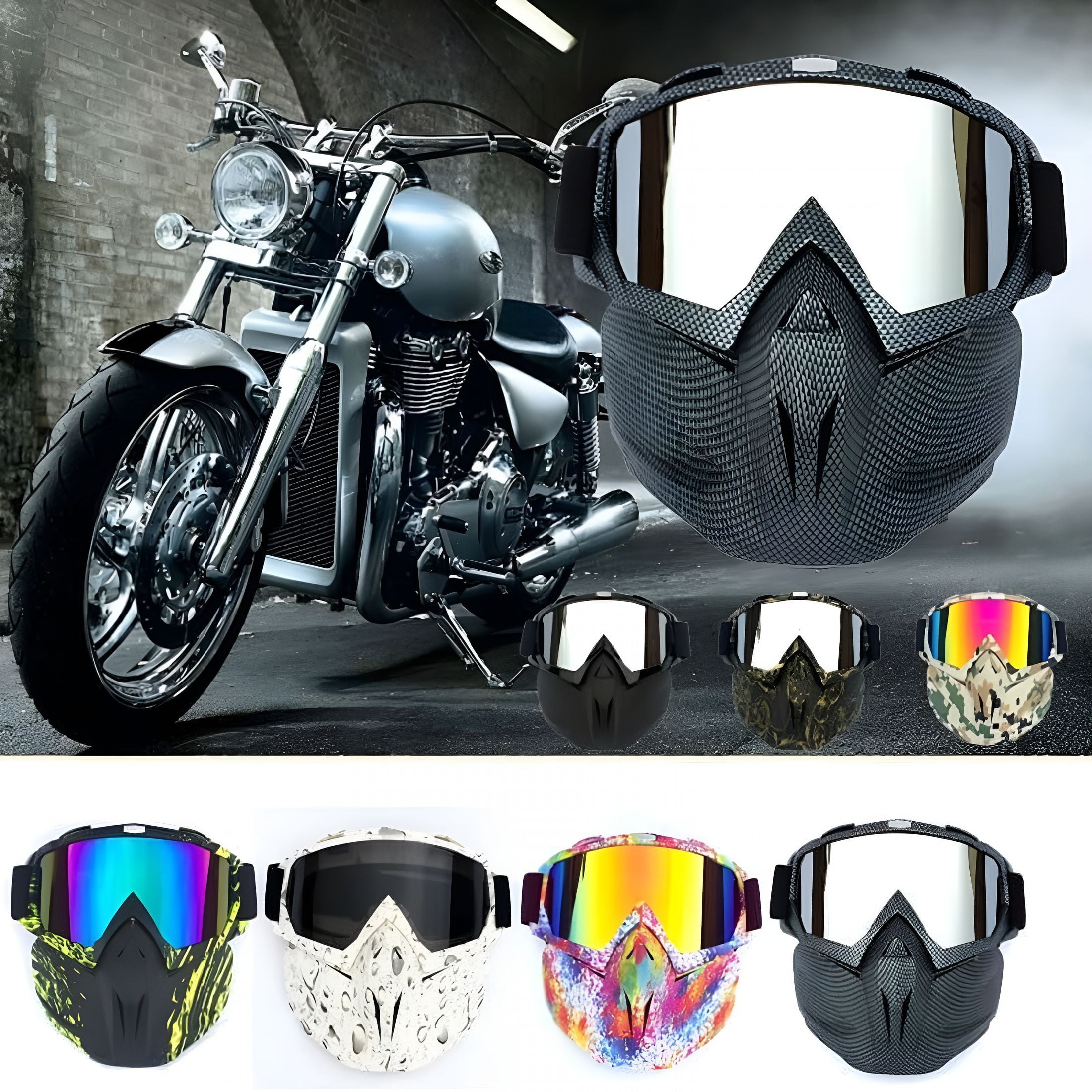 GJX Snow Ninja Mask,Snow Ninja Mask Goggles,Cold Weather Goggles,Ski Mask with Goggles,Dritnow Outdoor Mask Anti Fog