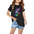 thumbnail image 2 of AJTQTH Butterfly Print Novelty Tshirts for Boys Girls Kids Unisex Short-Sleeved Tops Summer Casual Soft Outfits Round Neck Shirts Cotton Cute Tees Blouses Black 4 Years, 2 of 5