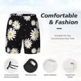 thumbnail image 6 of Picia Daisies Flowers pattern Mens Swim Trunks with Compression Liner Stretch Beach Shorts Quick Dry with Zipper Pockets No-Chafing Board Shorts-Small, 6 of 9