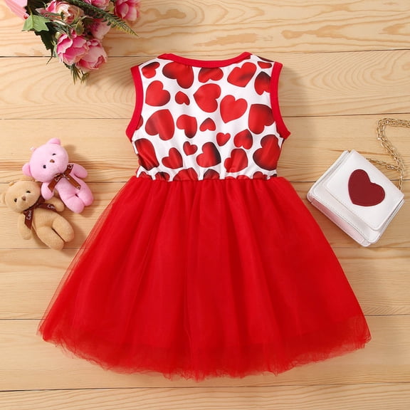 Vedolay Little Girls Dresses Princess Lilac Long Girls Pageant Dresses Kids Prom Puffy Tulle Ball Gown,Red 2-3 Years