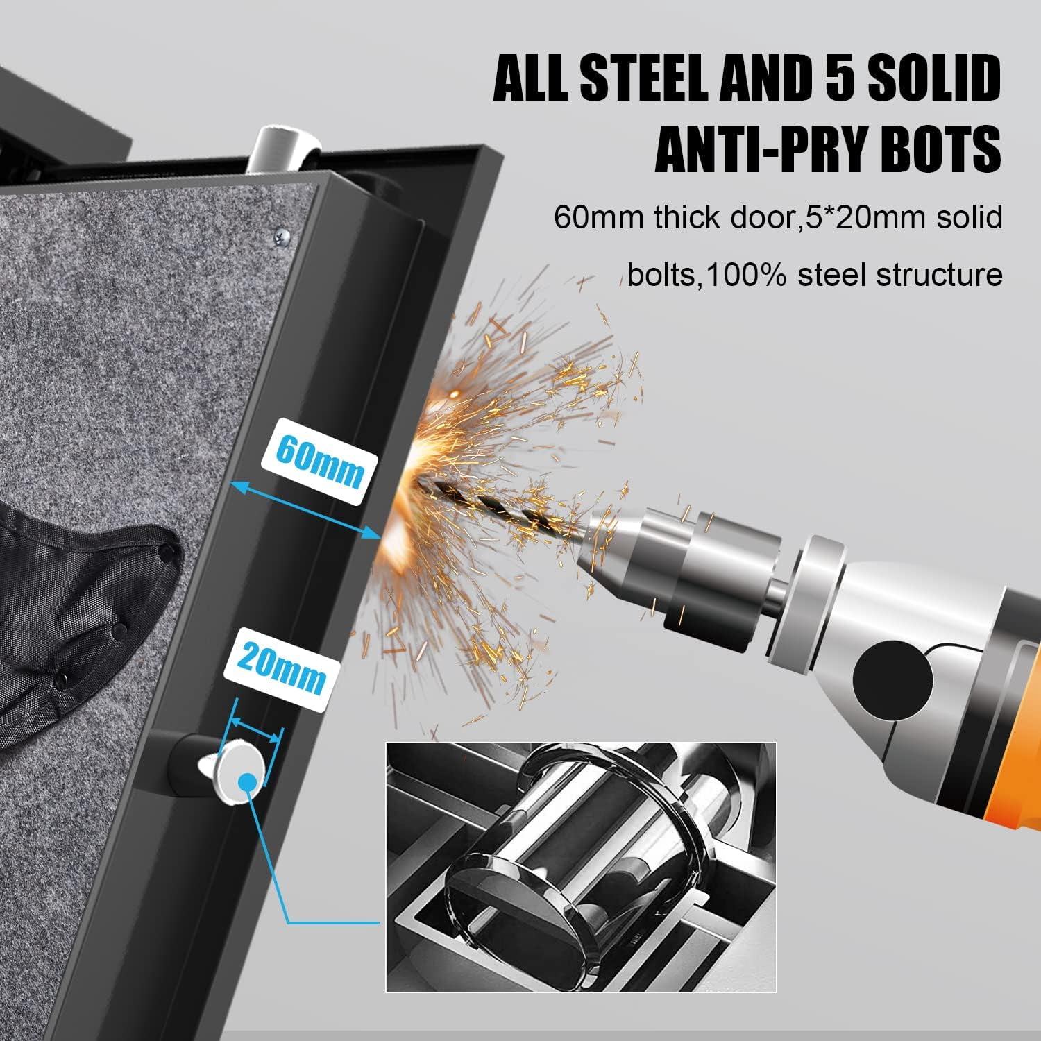 Digital Password Long Gun Safes,Rifle Gun Safe Quick Access 5 Gun Storage Cabinet for Home Rifles Shotguns