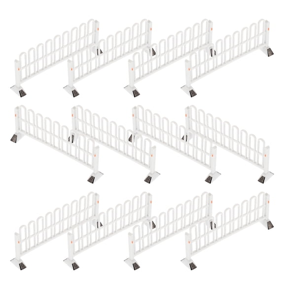 BESTYASH 12-Piece White Miniature Plastic Picket Fence and Bench Set for Dollhouse Decoration and Accessories