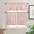 thumbnail image 2 of Kitchen Curtain Valance and Tiers Set Boho Bohemia 3 Pc Window Treatment Tribal Vintage Rustic Abstract Pink 3 Pieces Rod Pocket Valance Set for Small Windows Bedroom, 54 in x 36 in, 2 of 6