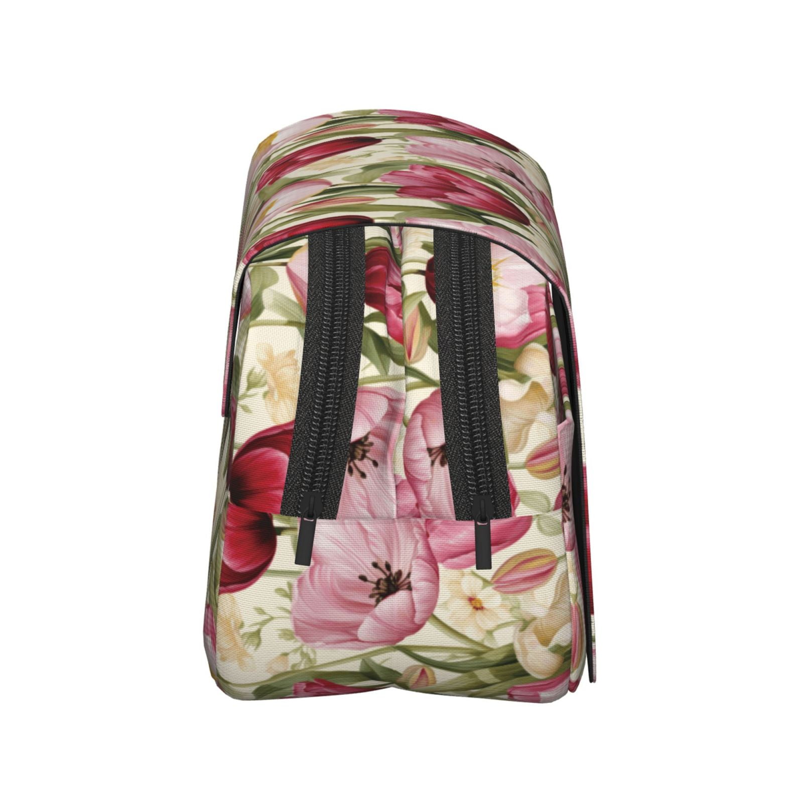 Rateoe Tulips Flowers Pattern Double Clamshell Pen Case, Storage Organizer with Two Zipper Compartments– Holds Up to 50 Pencils & Pens