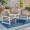 thumbnail image 3 of Outdoor Club Chairs Set of 2, Acacia Wood Frame with Pe Wicker, Gray & Black Patio Lounge Chairs for Garden, Poolside Or Deck, 32.75"D X 28.25"W X 31.75"H, 3 of 15