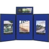 Quartet Show-It! 3-Panel Display System, 6' x 3', Double-sided, Blue/Gray