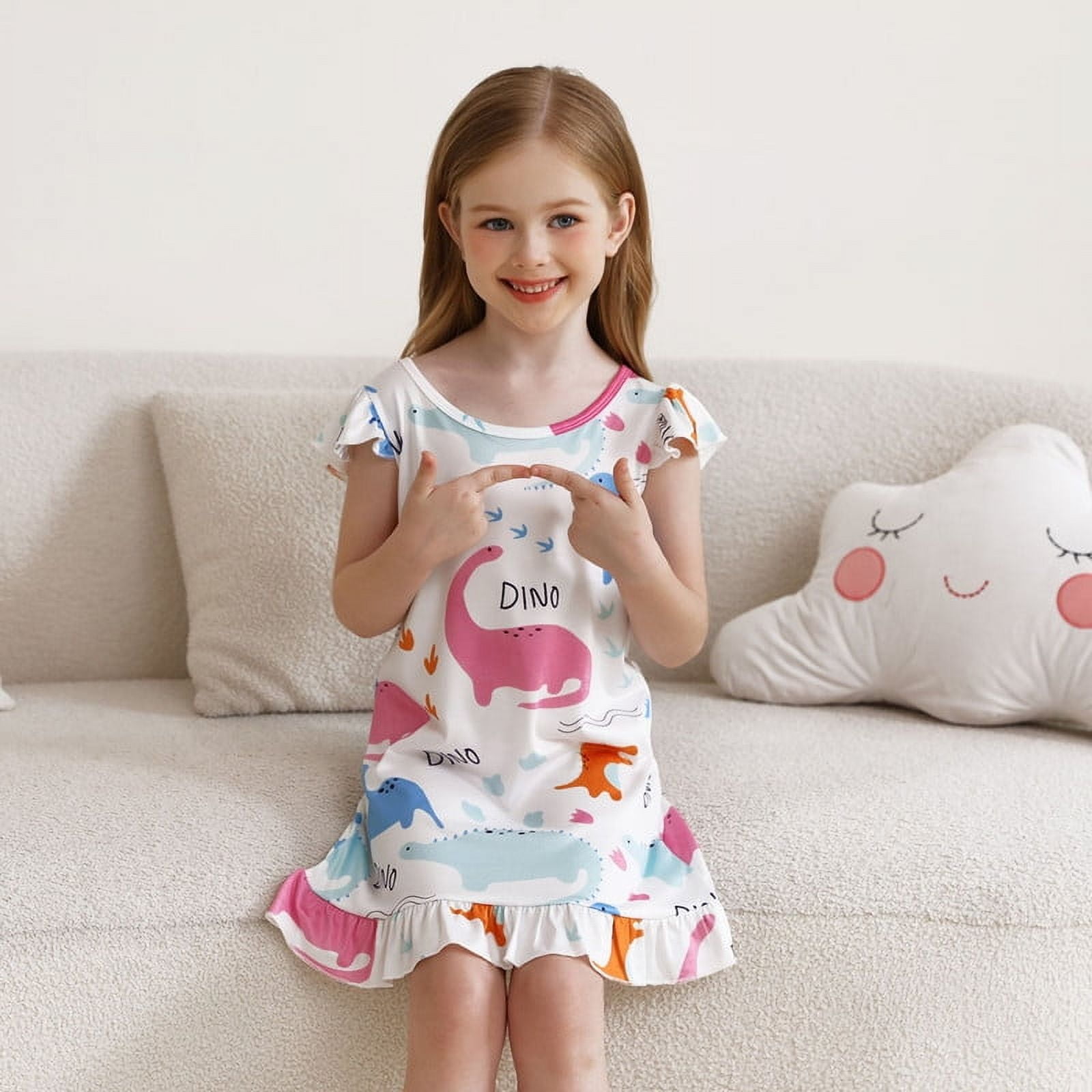 ホットセール 口コミ Girl Jurebecia Dinosaurs for Dress Pajamas Cartoon Nightgown Girls
