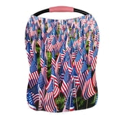 ECZJNT American flags Memorial Day July 4th Nursing Cover Baby Breastfeeding Infant Feeding Cover Baby Car Seat Cover