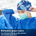thumbnail image 5 of 6 Pcs Scrub Caps Women Nursing Hats with Buttons Ponytail Holder Bouffant Turban, Adjustable Bouffant Nurse Hats, 5 of 9