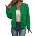thumbnail image 1 of iHPH7 Light Jackets for Women Streetwear Women Textured Jacket Women Light Jackets for Women Baseball Jacket Workout Jackets for Woman Womens Fall Jackets Green XXL, 1 of 4