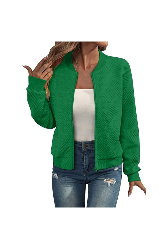 Womens Long Sleeve Knitted Zip Up Sweater Cardigans Sweaters Lightweight Zipper Sweatshirts Jacket, Knitted Cardigan, Open Knit Sweaters for Women, Sweatshirt Cardigan