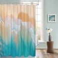 thumbnail image 3 of Fabric Shower Curtain, Abstract Summer Green Ocean Beach Wave Shower Curtains with 12 Hooks Waterproof Machine Washable Bath Curtains for Bathroom,72 x 96in, 3 of 6