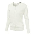 NINEXIS Womens Basic Crew Neck Long Sleeve Button Down Cardigan ...