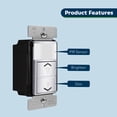 thumbnail image 3 of TOPGREENER Motion Sensor Light Switch Dimmer, Electronic Dimmer with PIR Motion Sensor, Occupancy & Vacancy Modes, 150W LED/CFL, Single-Pole, UL Listed, TDODS5-120-SV, Silver, 3 of 4