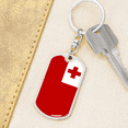 thumbnail image 6 of Tonga Flag Swivel Keychain Dog Tag Stainless Steel or 18k Gold, 6 of 10
