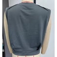 thumbnail image 2 of Blusa sin mangas con cuello redondo, cuello redondo, color liso, dobladillo elástico, blusa sin mangas para mujer, señora gris XS, 2 of 3