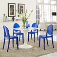 thumbnail image 4 of Modway Casper Chaises de Salle à Manger en Plastique Acrylique Robuste 18,5 Pouces Bleu (Ensemble de 4), 4 of 5