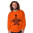 thumbnail image 5 of Cool What an Awesome Dad Looks Like Men's Crewneck Sweatshirt Brisco Brands L, 5 of 6