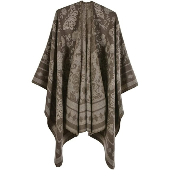 CoCopeaunt Women Thickened Shawl Wraps Ladies Winter Cardigan Cape Blanket Tourism Camping Poncho Scarf