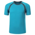 thumbnail image 4 of iiniim Kids Boys UPF50+ Rashguard Swim Shirt Short Sleeve Swimming Tops Sun Protection Quick-Dry Athletic T-Shirt Sky Blue 3-4, 4 of 4