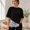 Black, variant on Lace Hem T-Shirt for Women, Moderately Stretchy Cotton Blend Crewneck Top with Drop Shoulders and Relaxed Asymmetrical Cut